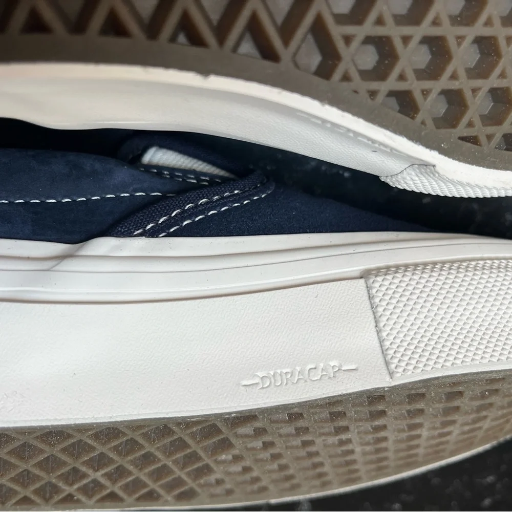 VANS Suede Navy Blue Slip-On Sneakers, Size 6.5 Men’s/8 Women’s - Picture 7 of 11